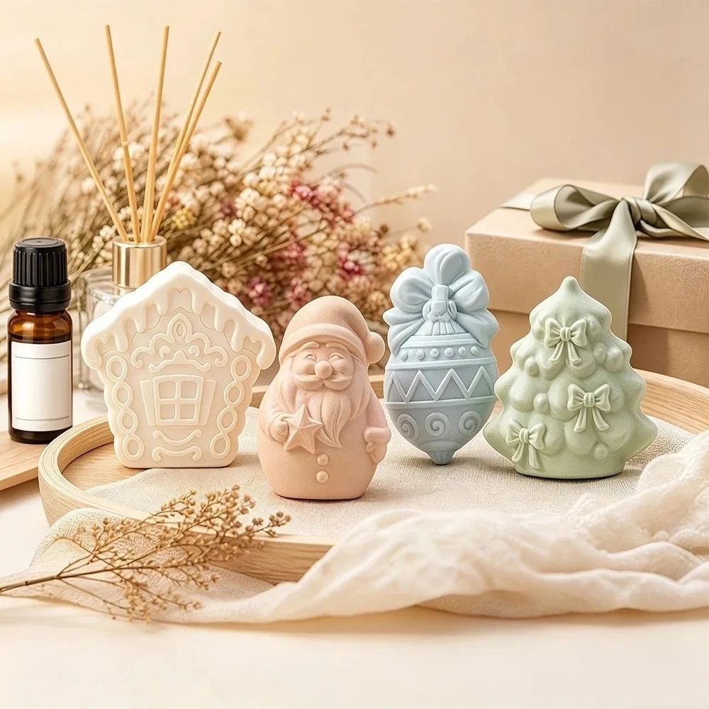 DIY Christmas Mini Mold Silicone Multi-purpose Plaster Wax Epoxy Resin Mold Easy Release Heat-resistant