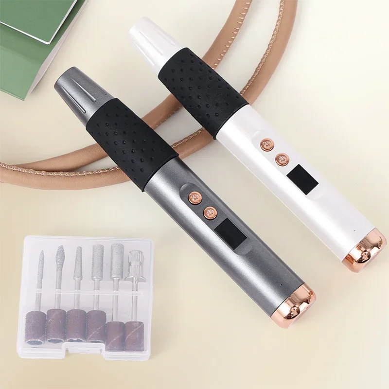 Lucidatore per unghie elettrico professionale di alta qualità Uso domestico Fai da te Rimozione della pelle morta Lucidatore per unghie Strumenti per manicure portatili