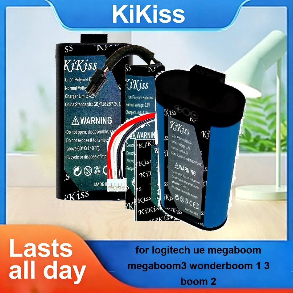 533-000116 / 533-000138 533-000146 ( 2ICR19 / 66 ) Batería para Logitech UE Megaboom MEGABOOM3 Wonderboom 1 3 Boom 2
