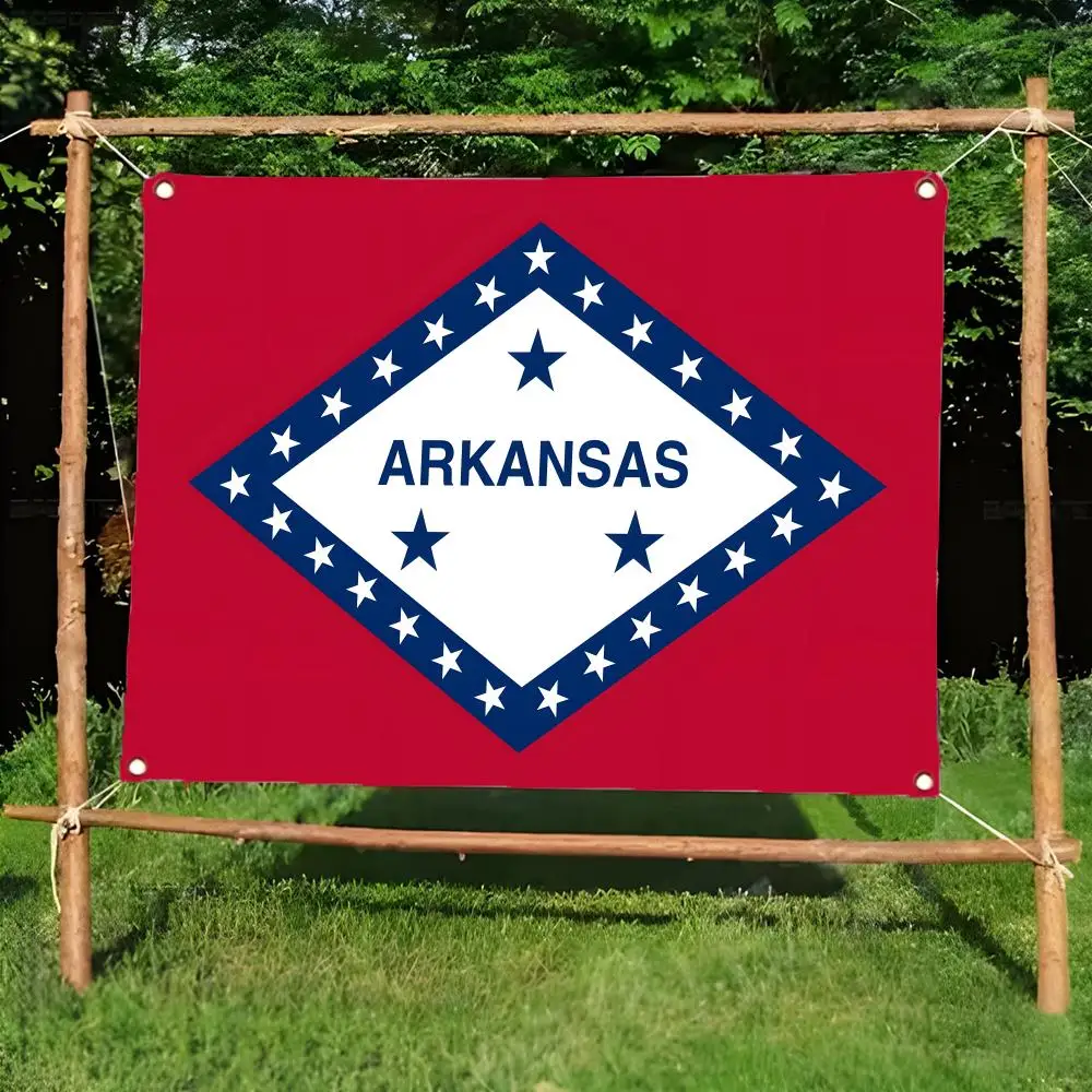 Arkansas Flags Daily four ring borderless design indoor outdoor decor easy hang install