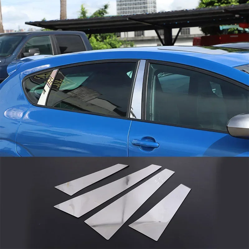 For Seat Leon 2008-2012 Stainless Steel Silver Pillar Post Car Door Center Middle B C Sticker Trim Window Column Cover Accessory