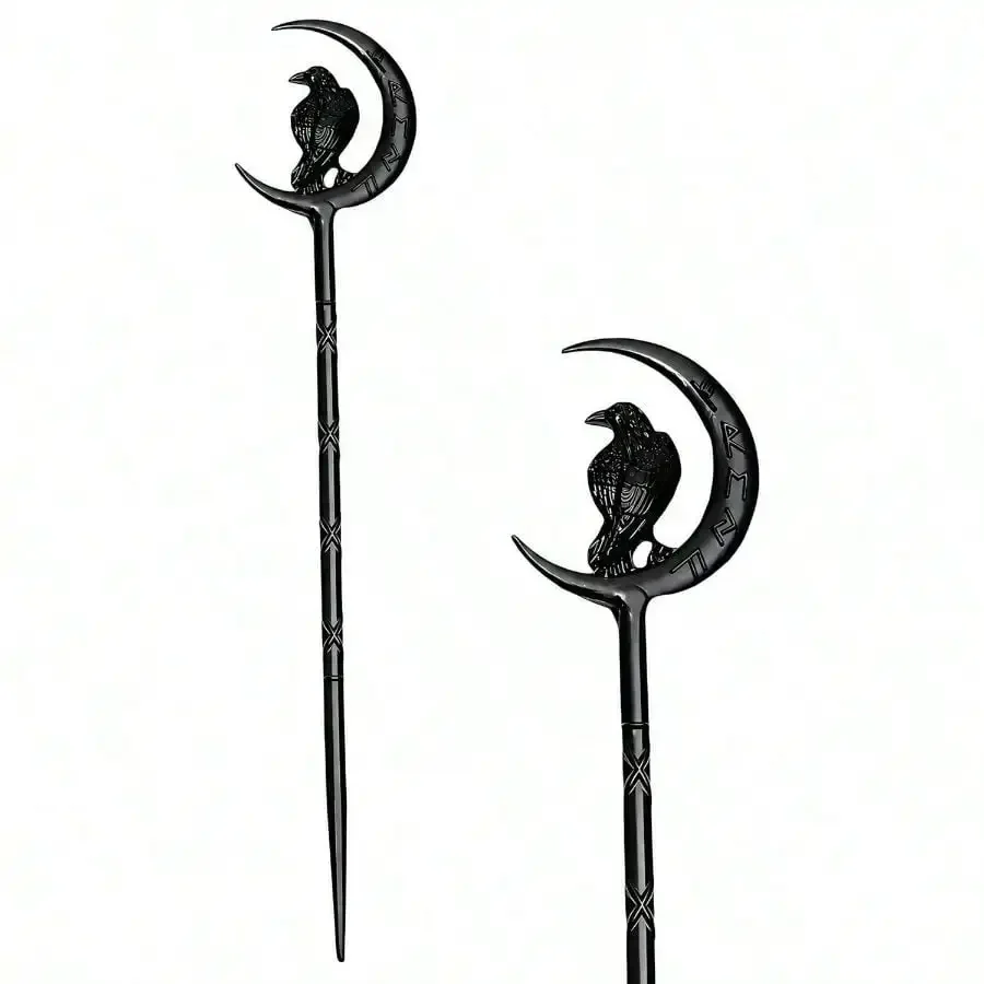 

2PCS Renaissance Scythe Hair Sticks - Gothic Metal Hair Pins For Women