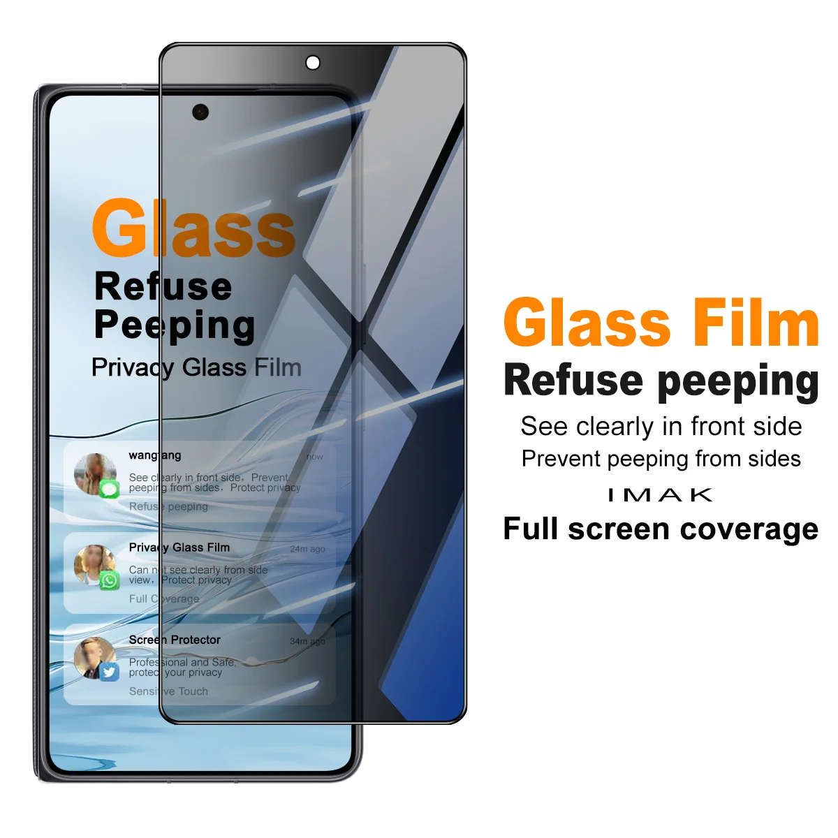 

IMAK Privacy Tempered Glass for Honor Magic V6 5G Screen Protector Film