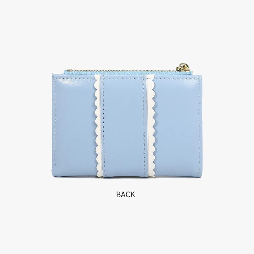 Elegant Women Short Wallet Pu Leather Love Heart Biofold Business Purse Candy Color Waterproof Bank/ID/Credit Card Holder