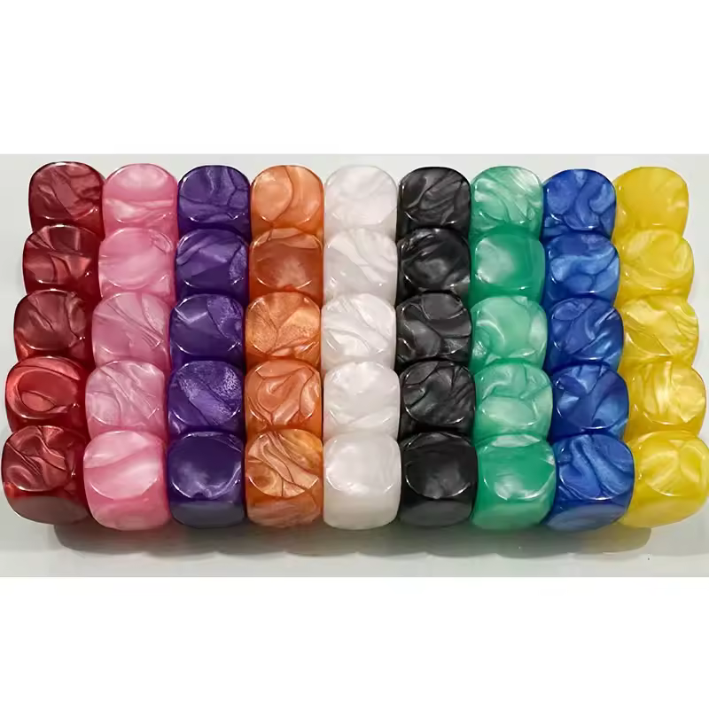 10 unids/set de dados redondos con diseño de perlas, dados en blanco, accesorios de juego DIY