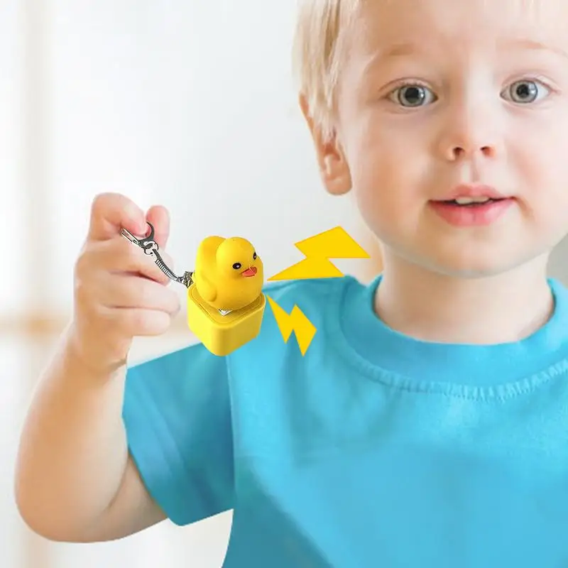 Porte-clés lumineux en forme d'animaux mignons, jouet de canard, accessoires de divertissement pour enfants, fournitures d'exercice pour les doigts pour pépinière