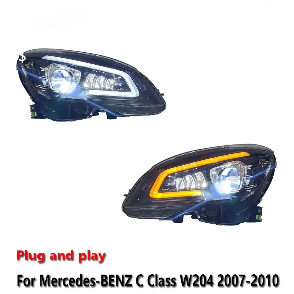 

Светодиодные фары в сборе для Mercedes-Benz C-Class W204 2007-2010: противотуманные фары, ДХО, стоп-сигналы, указатели поворота, подключение Plug and Play