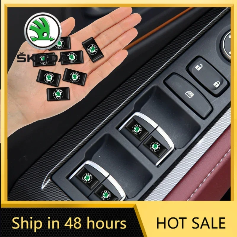 

2025 Hot 10Pcs Car Sticker Instrument Panel Buttons Stickers Decoration For Skoda Fabia Superb Yeti Octavia Rapid Kodiaq Mk3 A4