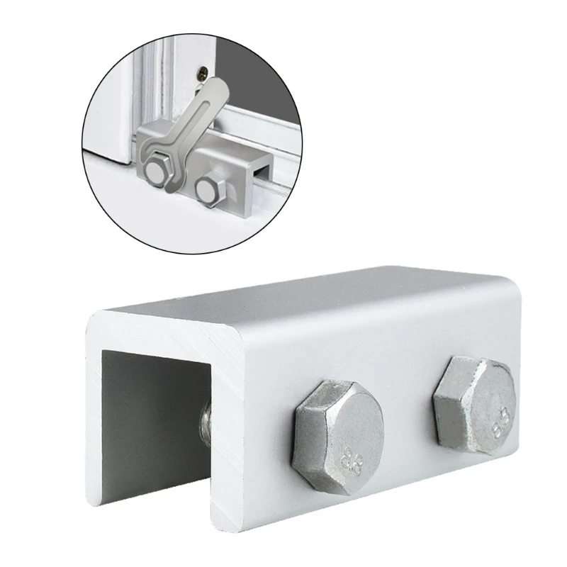 WOONEKY Child Safety Window Lock – Adjustable Chain Lock For Sliding Windows, Key Included, No-Drill Installation