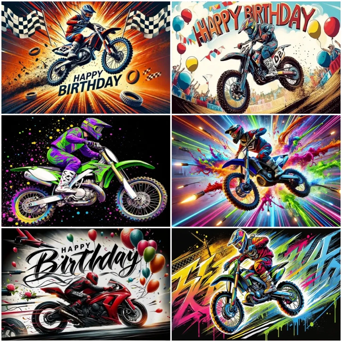 Motorrad-Themen Geburtstagsparty Dekorationen Hintergrund Rennspiel Banner Offroad-Motorradfahrer ‌ Fotografie-Hintergrund-Requisite – Detail 1