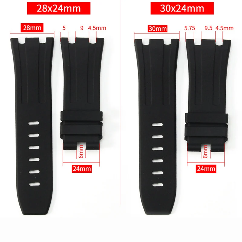 28mm Rubber Watch Strap Fit For AP 15710 15703 Watch Case Bracelet With Pin Buckle Clasp Watch Band Bracelet Belt