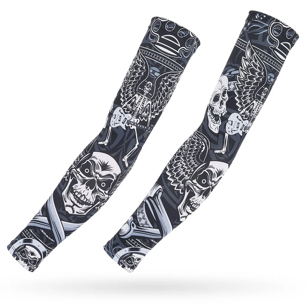 Sunscreen Tattoo Arm Sleeves for Men and Women, Ice Silk, Outdoor, Driving, Cycling, Fishing, Sport Cuff, Basketball Elbow Pad,