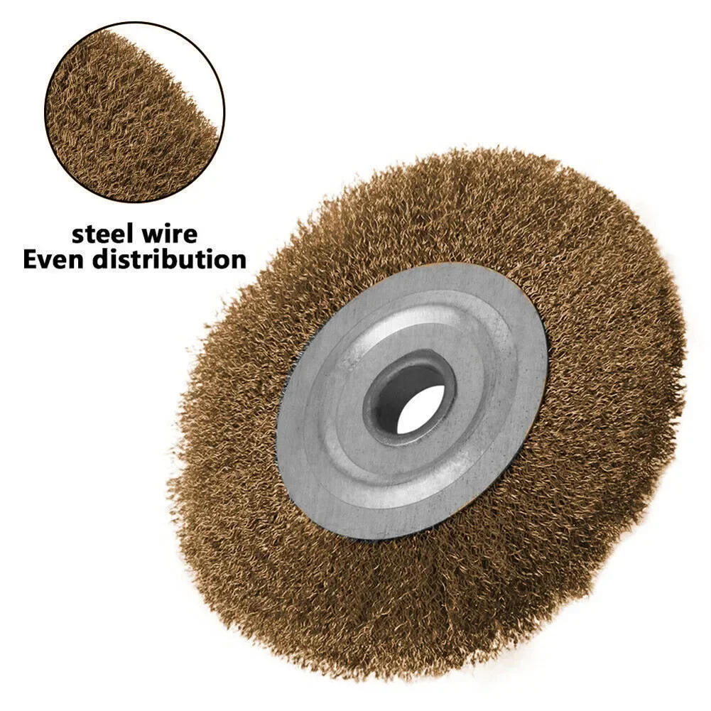 Top Notch 4In Flat Crimped Wire Wheel Brush Specifically Designed for Angle Grinders Excellent for Cleaning and Polishing Tasks