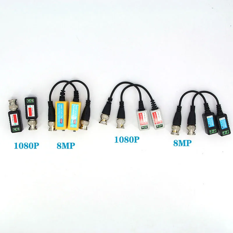 1pair 1080P 8MP Passive cctv Video Balun RJ45 CCTV Transceiver Coax BNC Supply Power Connector For Camera