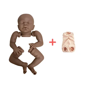 Schwarze Haut Vinyl Reborn Babypuppenkit, ohne Malen, zerlegt, handgefertigt, DIY, Mädchenspielzeug, Geschenk, Zendric, 16 7 Hauptverkäufe Baby Reborn Black Girl - №5