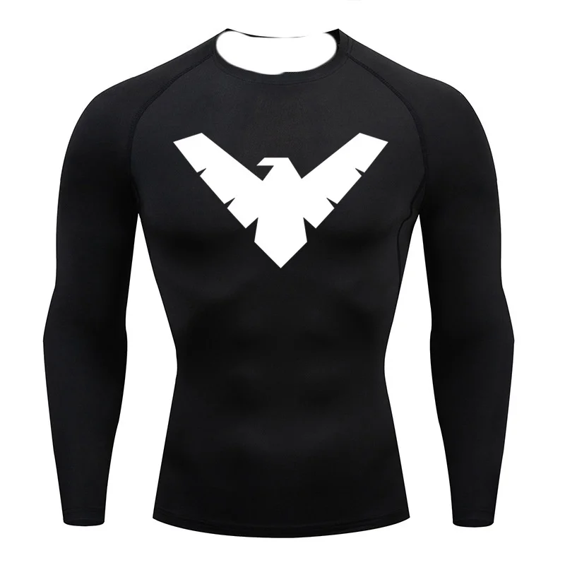 Spring and Autumn Long Sleeve T-shirt Nightwing Leisure Simple Sports Fitness T-shirt Adult Oversized Women Adult Children's Top