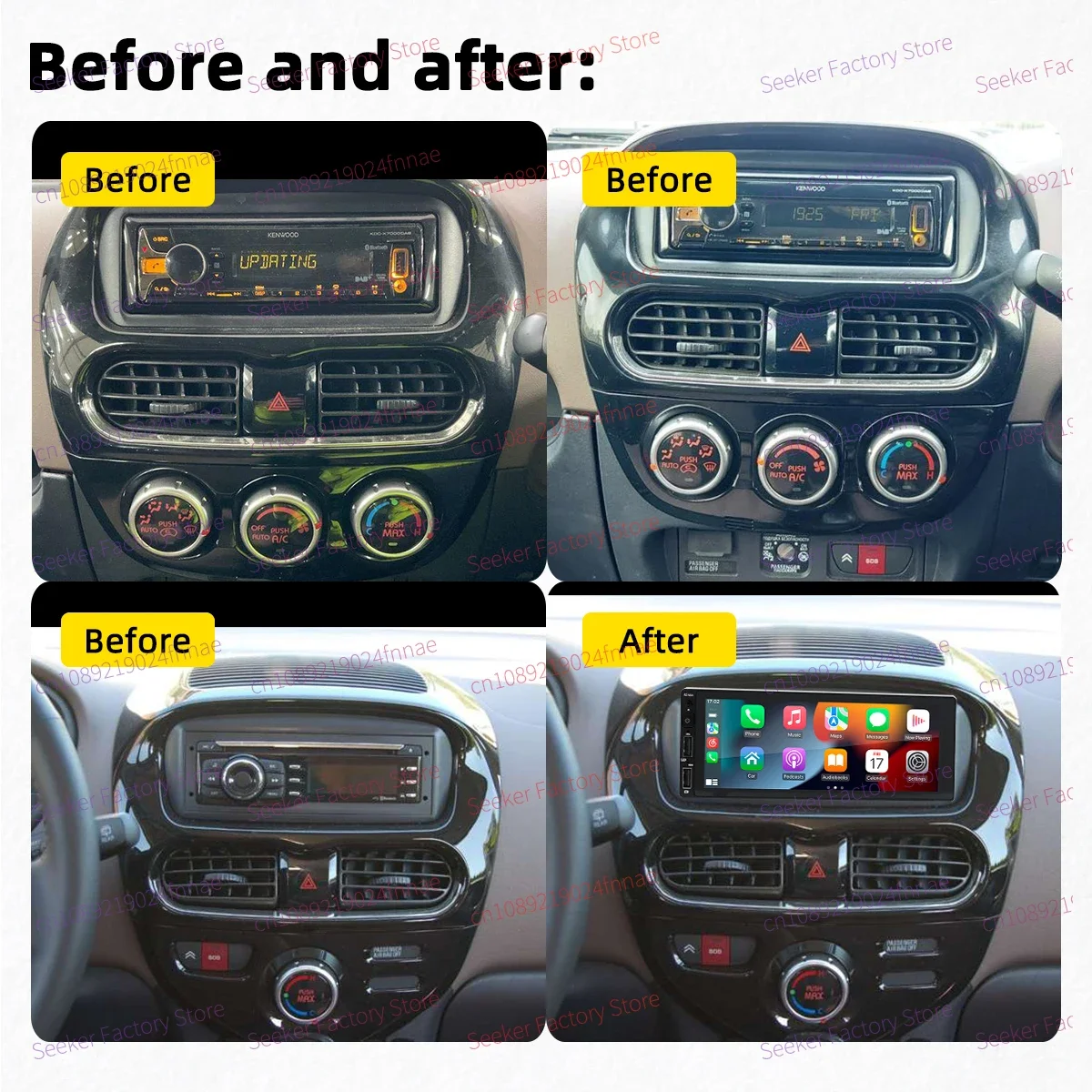 Android Radio for Citroen C-Zero Peugeot iOn 2009-2019 Car Multimedia Stereo 1 Din 6.86