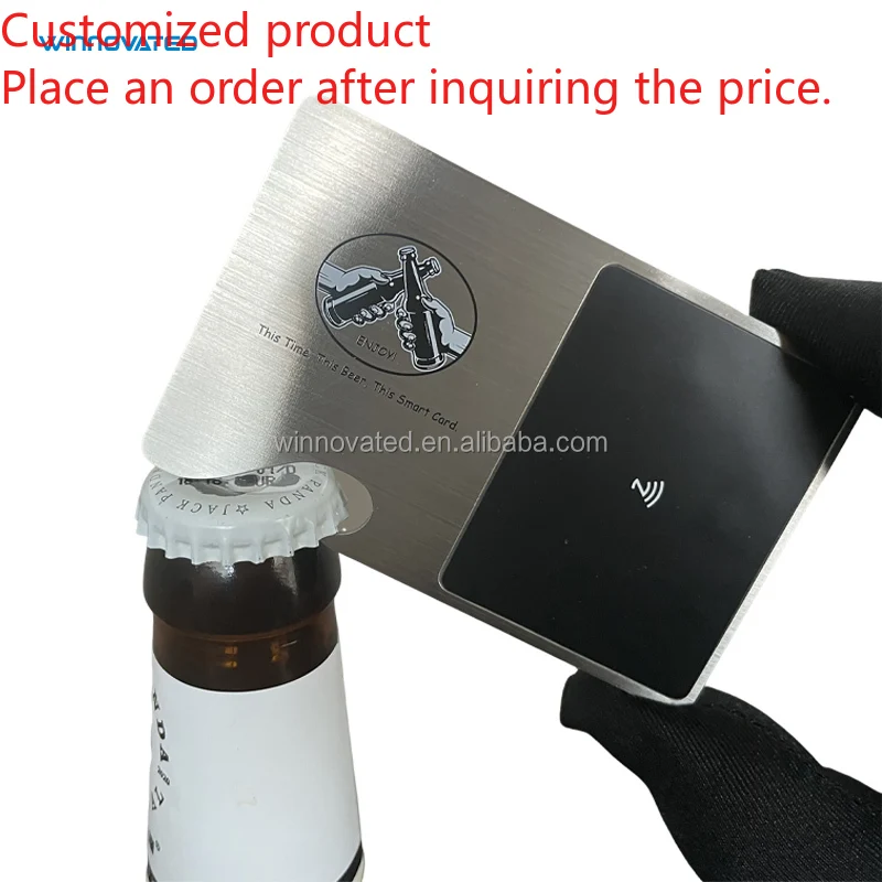 Customized product High Quality Custom Logo Blank Metal NFC Card Business Bottle Opener