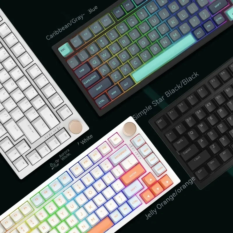 Imagem -02 - Teclado Personalizado do Jogo com Botão Teclado Mecânico sem Fio o Terceiro Exame Simulado 75 Junta Rgb Hot Plug vg 75