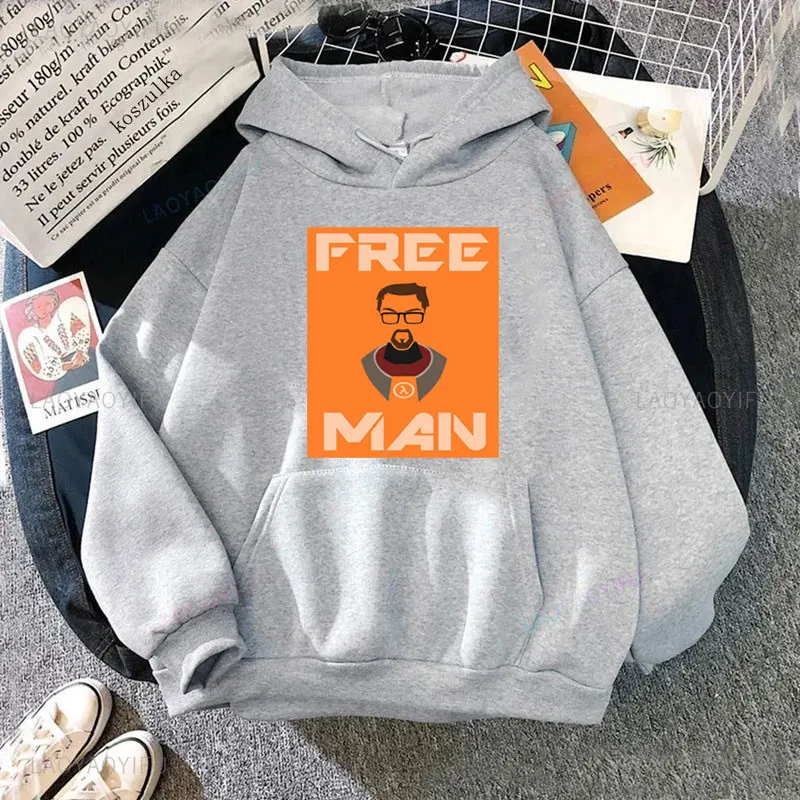 سويت شيرت Freeman Half Life Cry of Fear بغطاء للرأس كاجوال فضفاض للألعاب كلاسيكي عتيق بأكمام طويلة ملابس خريفية بلوفرات بغطاء للرأس