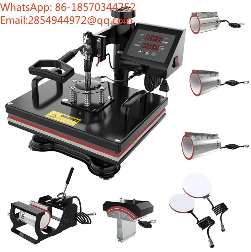 8‑in‑1 Heat Press Machine 290x380mm Digital Combo Heat Transfer Sublimation Printing Equipment