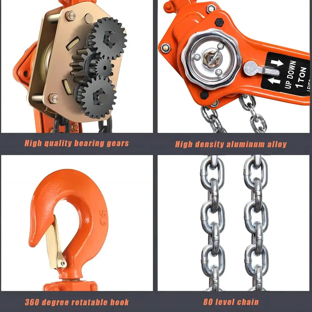 Chain Hoist 3/4 Ton 1650 Lbs Manual Lever Brake System Industrial Lifting Solution