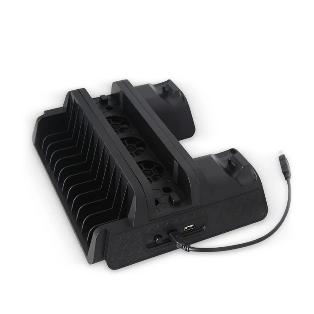 for PS4 charging cooling dock station with 12 game disc storage box dual handle charger stand for PS4slim for PS4 PRO dock