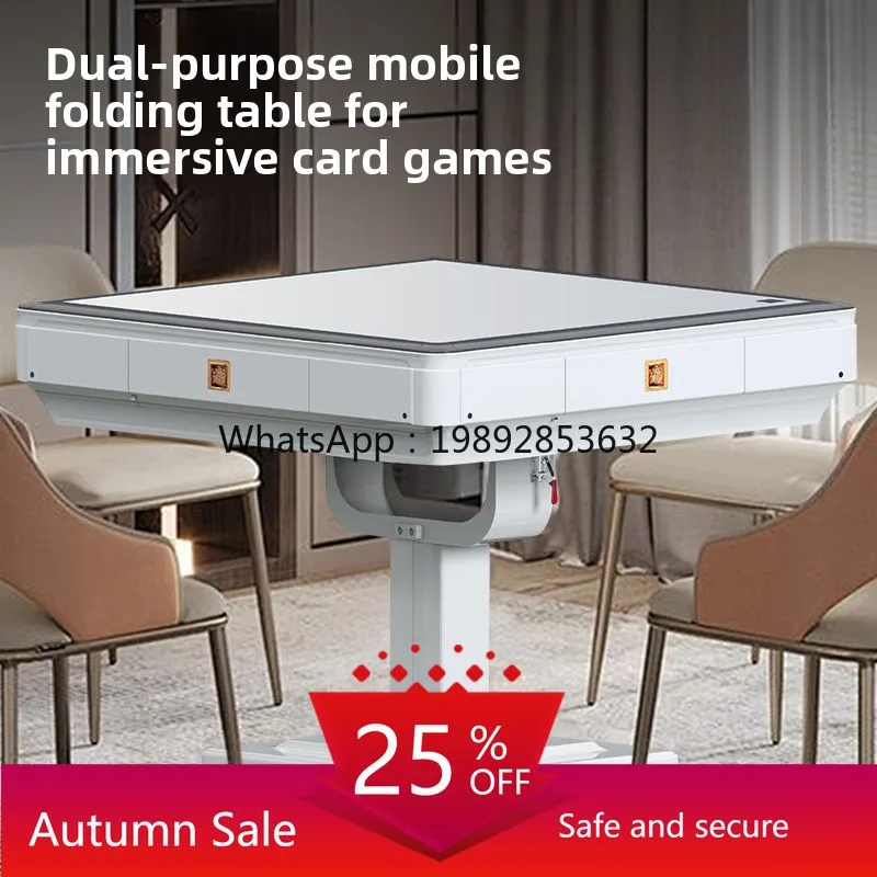 

LYY Mahjong Machine Fully Automatic Silent Home Dining Table Dual-use Pink Electric Folding Heating Mahjong Table