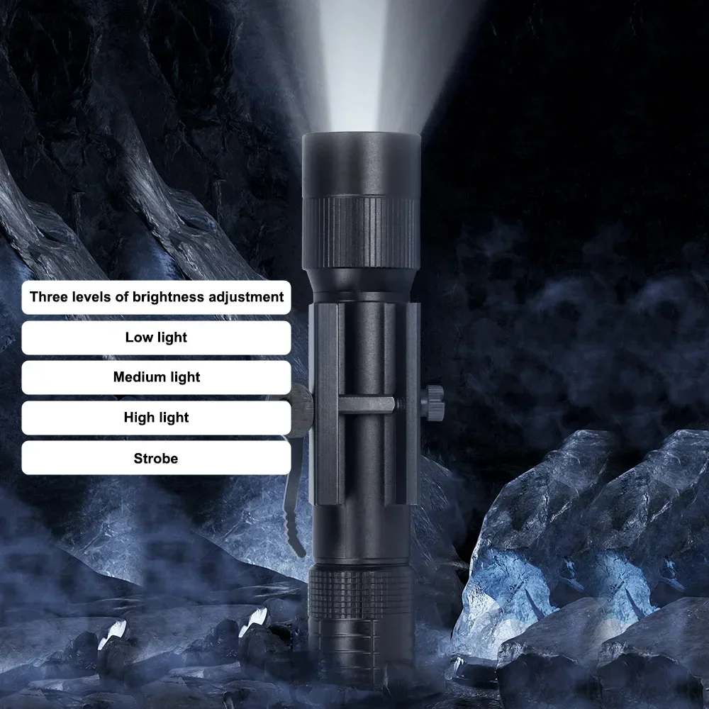 LED Flashlight 1000LM Flashlights Portable Lamp Type-C Charging Super Bright IPX6 for Camping Hiking Emergency Torch