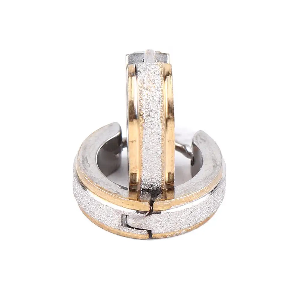 Панк тусклые мужские ювелирные изделия из нержавеющей стали модные простые круглые серьги-кольца золотой лак