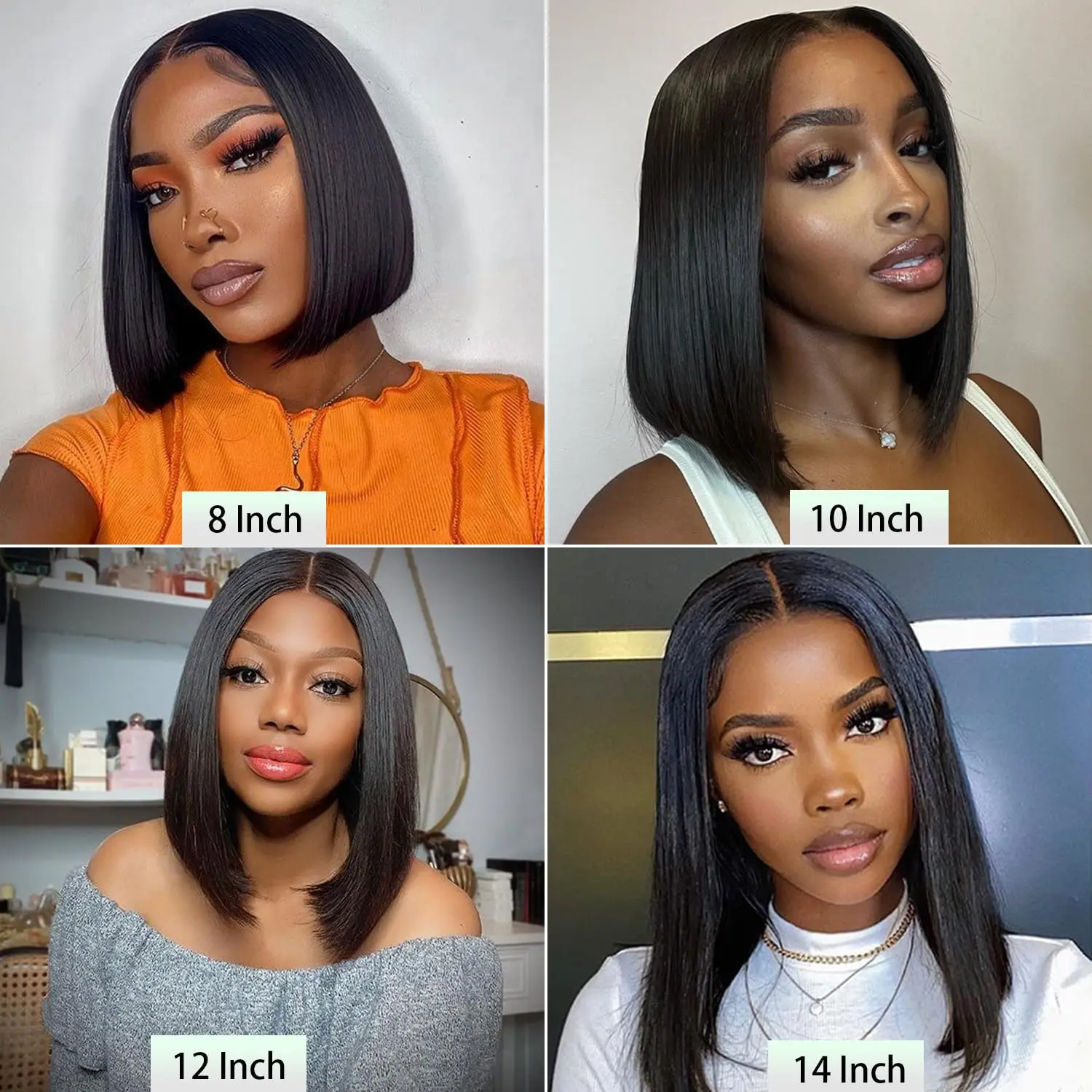 Wear and Go Glueless Wigs Human Hair Pre Cut Bob Wig Straight Short Bob Wig Human Hair Gluleless No Glue Lace Closure Wig