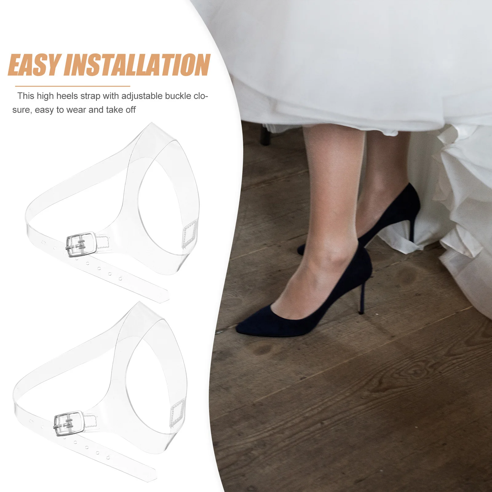 

2Pairs High Heel Shoe Straps Stylish Replaceable Elasticated Ankle Shoelaces Anti- for Comfortable Glamorous Heels