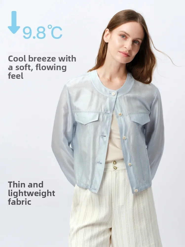 

Capsule Wardrobe Lightweight Breathable Long Sve Jaet Sun Protection Faionable Air Conditioning irt Women's Fas...