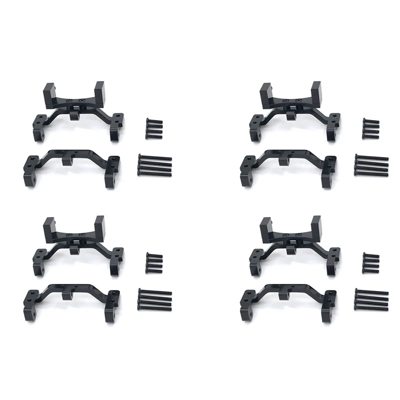 

【Flash Sale】4X For MN D90 D91 D96 MN99S 1/12 RC Car Upgrade Parts Metal Pull Rod Base Seat & Axle Up Servo Bracket Mount,Black