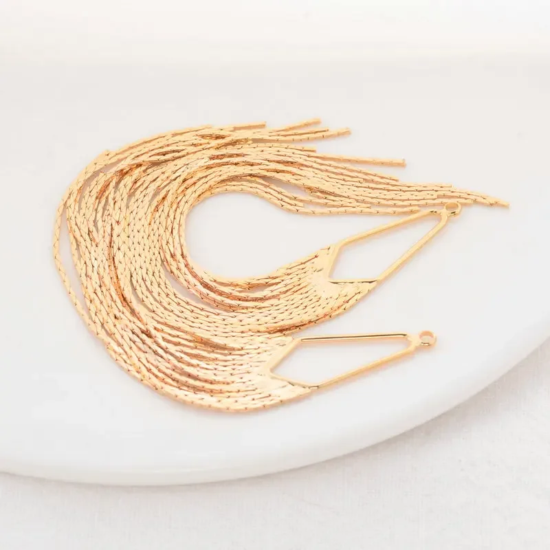 125MM 14K Gold Color Brass Chain Tassel Charms Pendants High Quality Jewelry Making Supplies Diy Findings