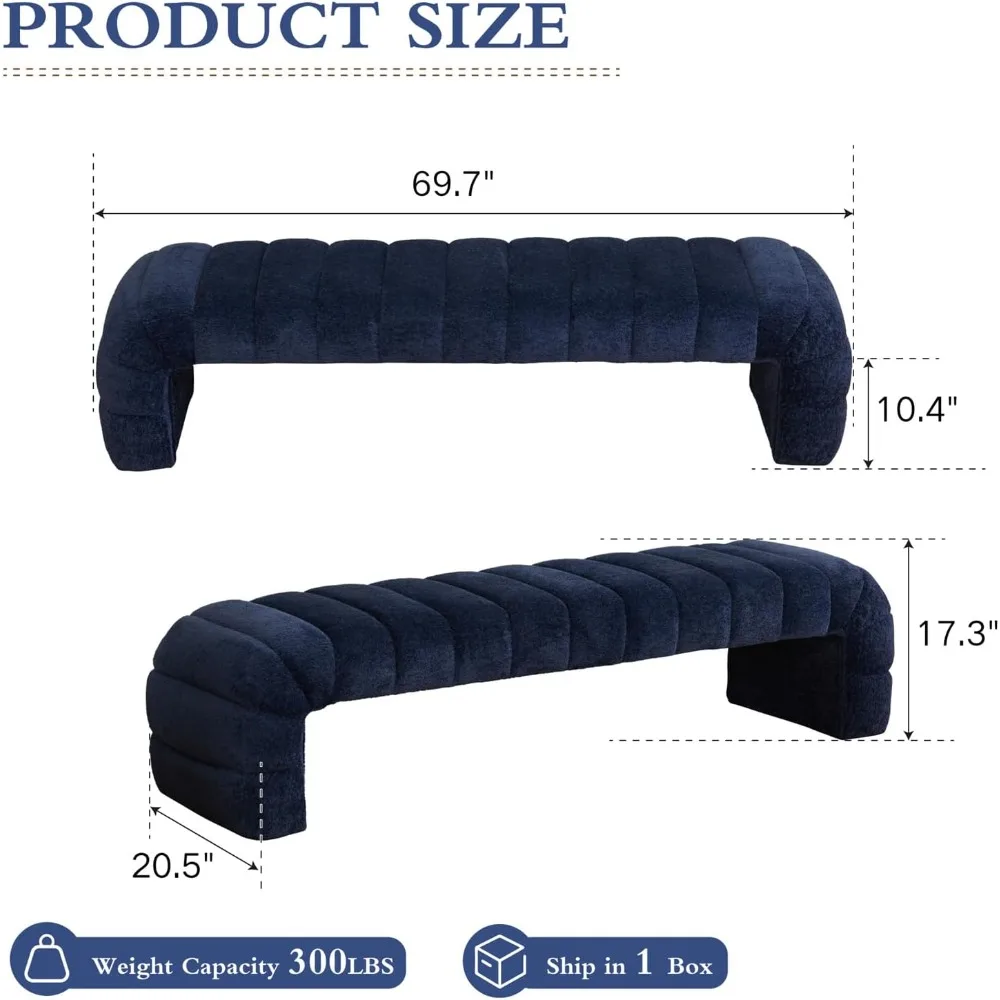 شيف و فينجول 69.7 بوصة مع مقعد غرفة المعيشة الحديثة مقاعد غرفة النوم المنجدة نهاية مقعد السرير للمدخل وغرفة الطعام والليفي #2