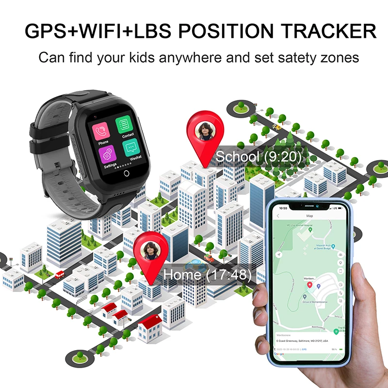 Wonlex smare nézni gyerekek 4G wifi videó Parancskihirdetés camer gyerekeknek smartwatch GPS lokátor kt24splus SOS anti-lost  android8.1 whatsapp