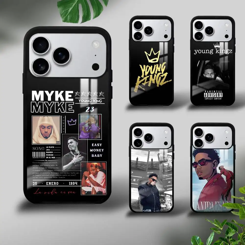 Чехол для телефона Rapper M-Myke T-Towers для iPhone 17, 16, 15, 14, 13, 12, 11 Pro Max Mini Plus Hard Mirror Funda