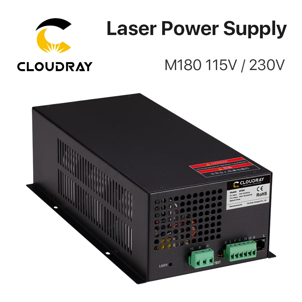 

Cloudray 180W CO2 Laser Power Supply M180 115V 230V Laser Tube Power Equipment for CO2 Laser Engraving Cutting Machine