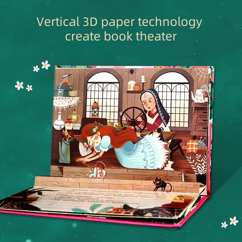 Grimm's Fairy Tales 3D Pop Up Theater Book: Sleeping Beauty Bedtime Story Gifts for Kids Kindergarten Picture Book