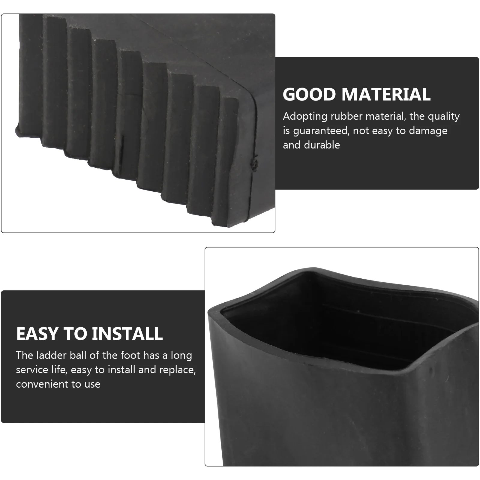 

2pcs Non-Slip Pads Black Rubber Foot Covers Wear-Resistant Feet Accessories Ladder Protective Covers Step Ladder Feet
