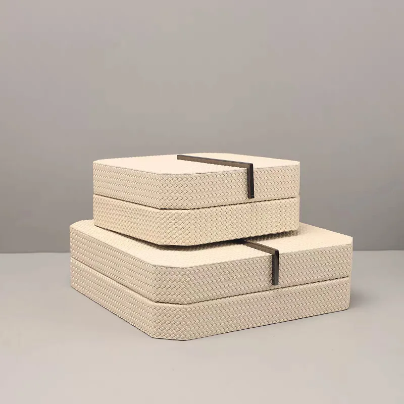 

Leather Jewelry Box Ring Bracelet Storage Boxes Luxury Women Jewelry Organizer Box New Chinese Style Room Decoration Boxes