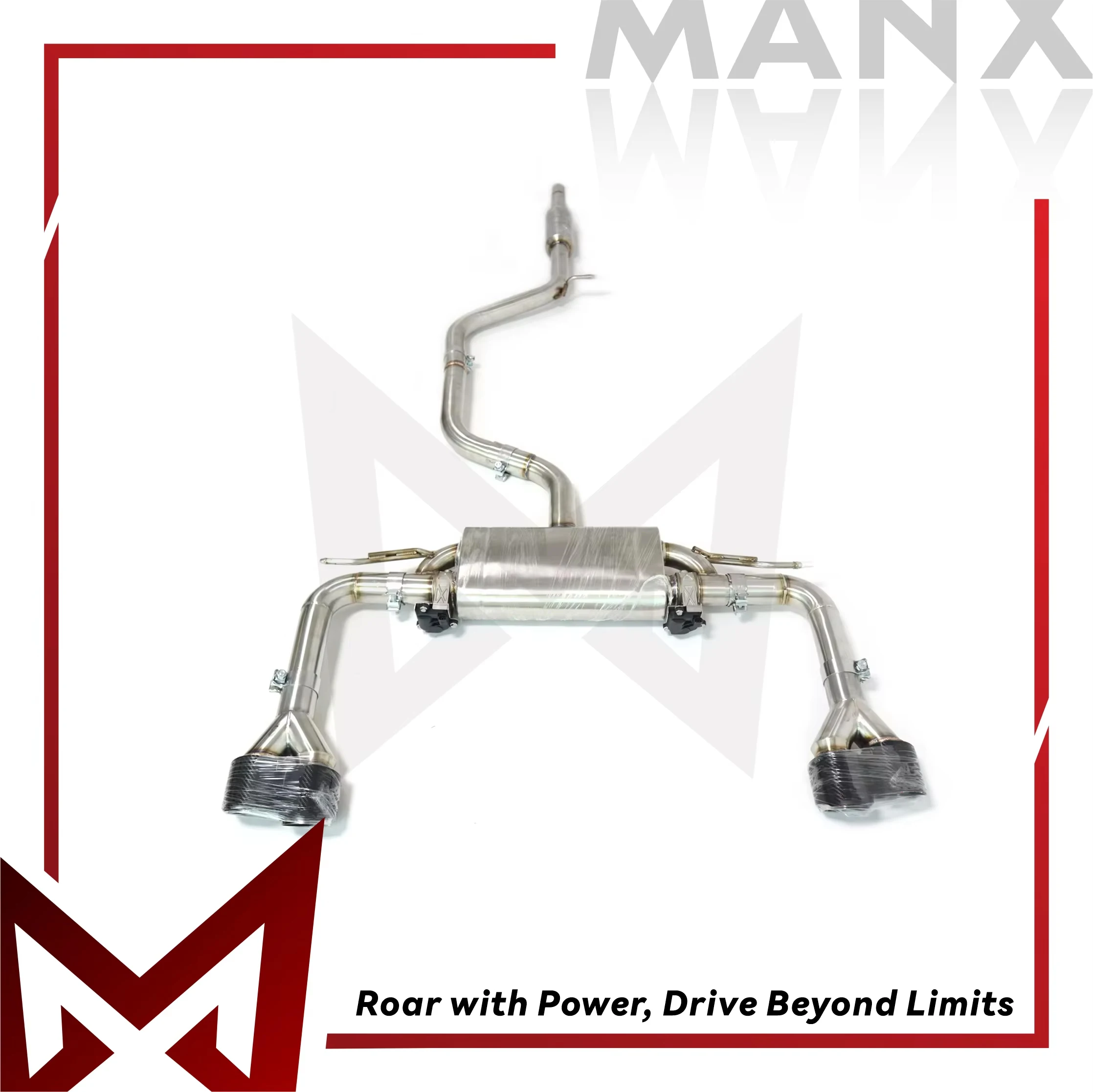 

MANX for AUDI A3 SS304 Catback Exhaust pipe Performance Muffler with remote control valve Long service life