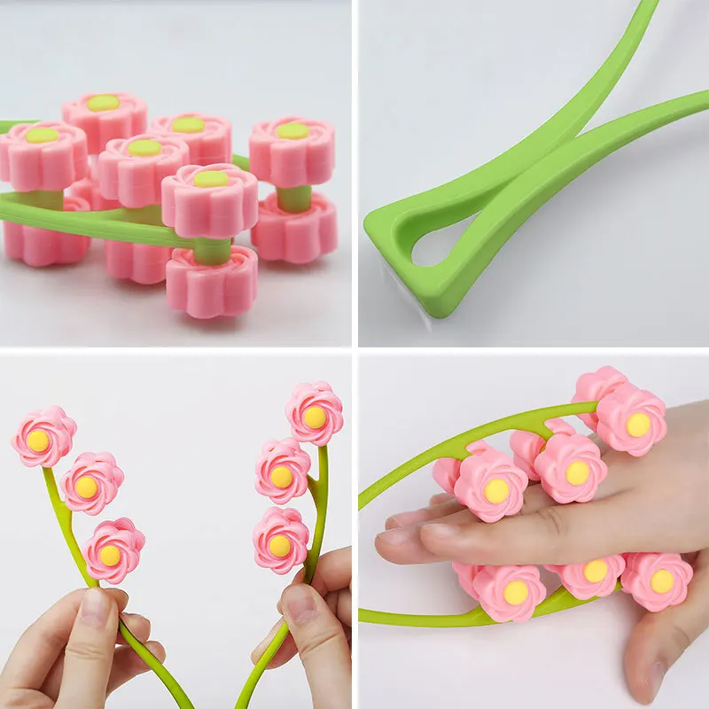 1Pcs Flower Shape Facial Massager Roller Manual Face-lift Neck Slimming Relaxation Anti Wrinkle Beauty Tools Skin Care Health