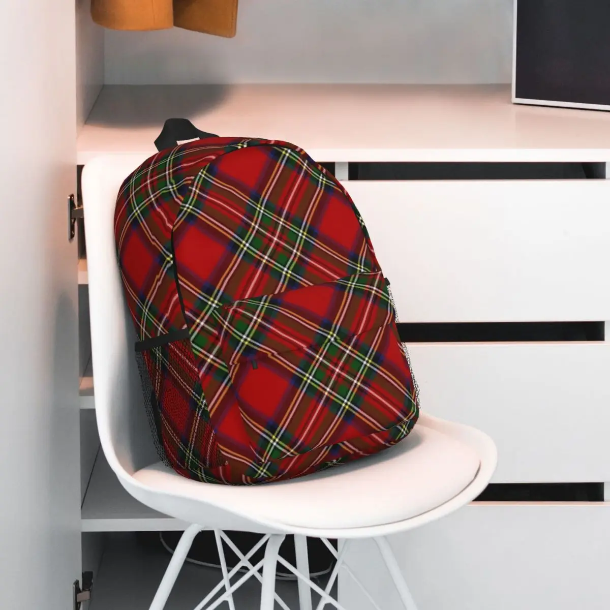 Royal Stewart Tartan Cross Plaid Backpacks Teenager Bookbag Students School Bags Travel Rucksack Shoulder Bag Large Capacity