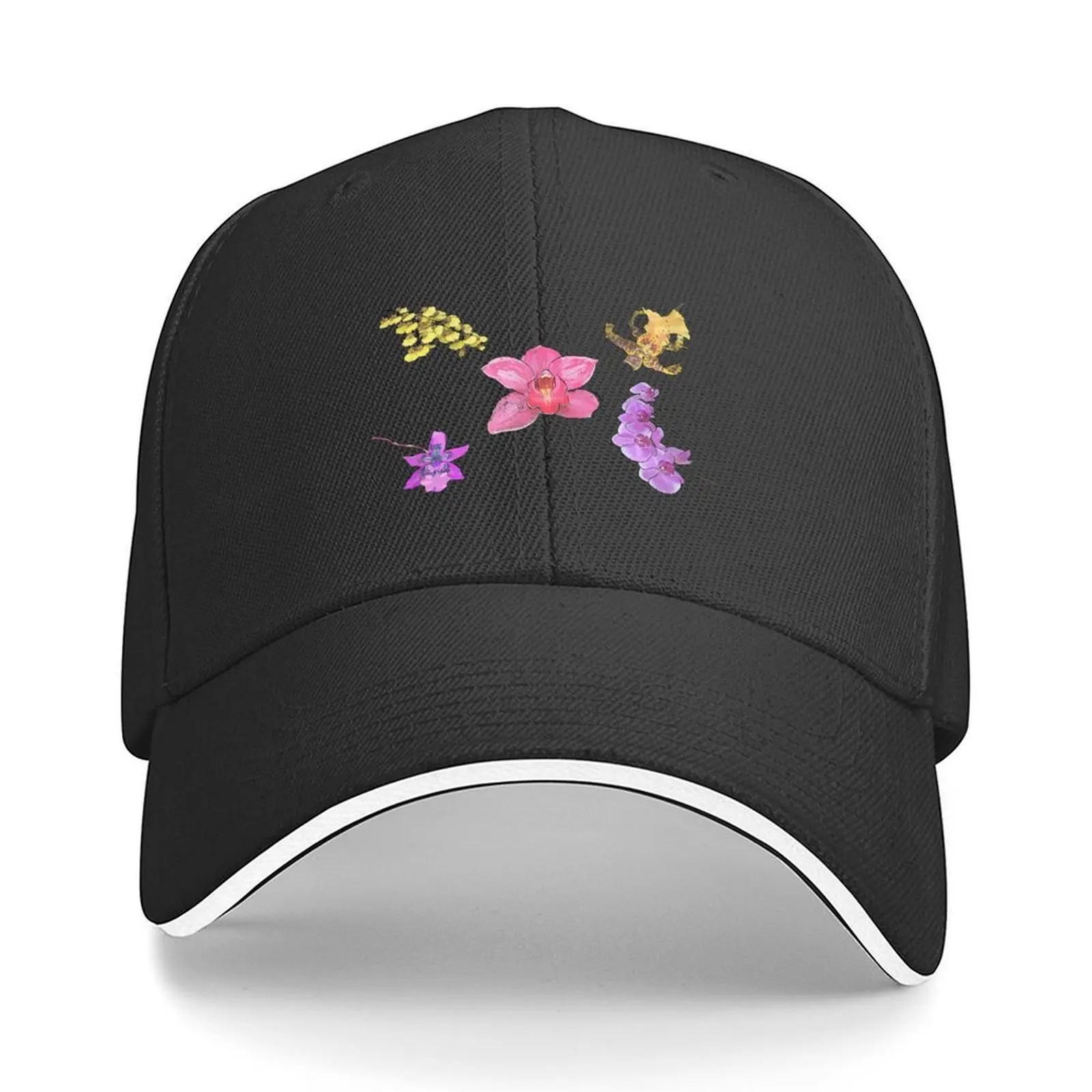 

A pattern of orchids Baseball Cap Sunhat Male hat golf hat genuine Uv Protection Solar Hat Women's Hats For The Sun Men's