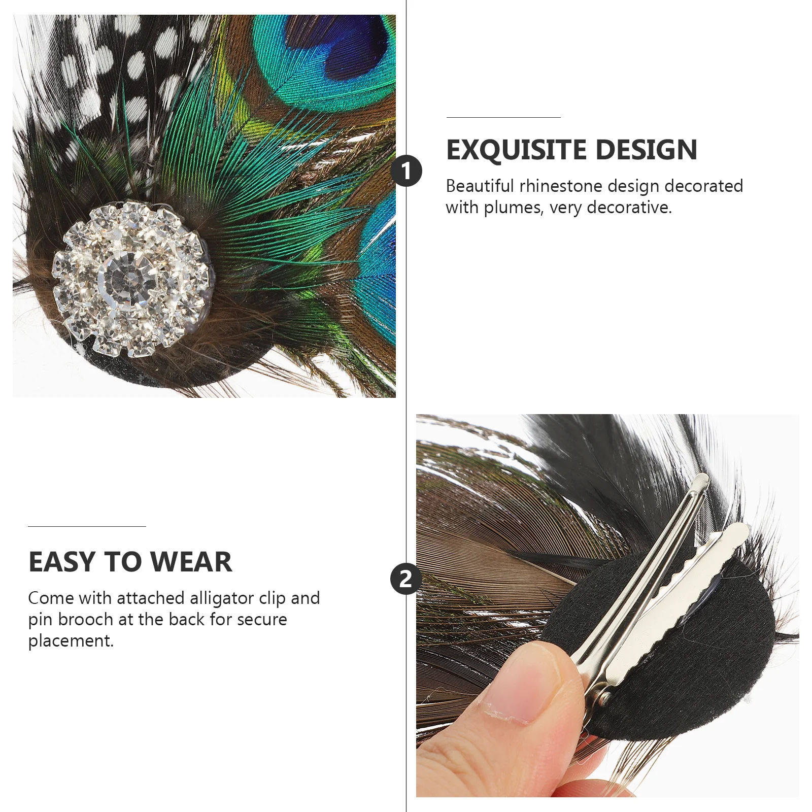 مشبك شعر جميل على شكل طاووس إكسسوارات دبوس شعر أنيقة للنساء لتزيين الحفلات على الموضة U154-1