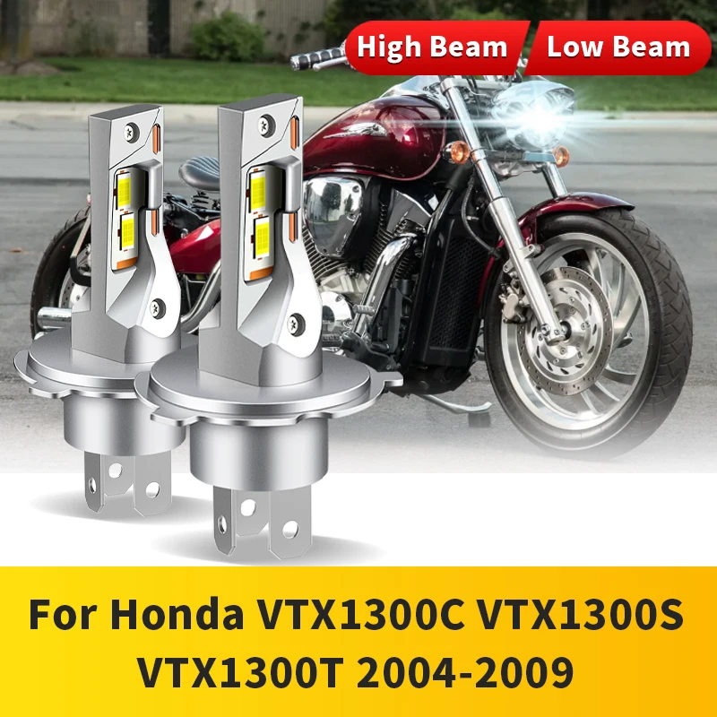 

1PC/2PC H4 HB2 9003 Motorcycle LED Headlight Bulb 20000LM 24W High Power Spotlight For Honda VTX1300C VTX1300S VTX1300T 04-09