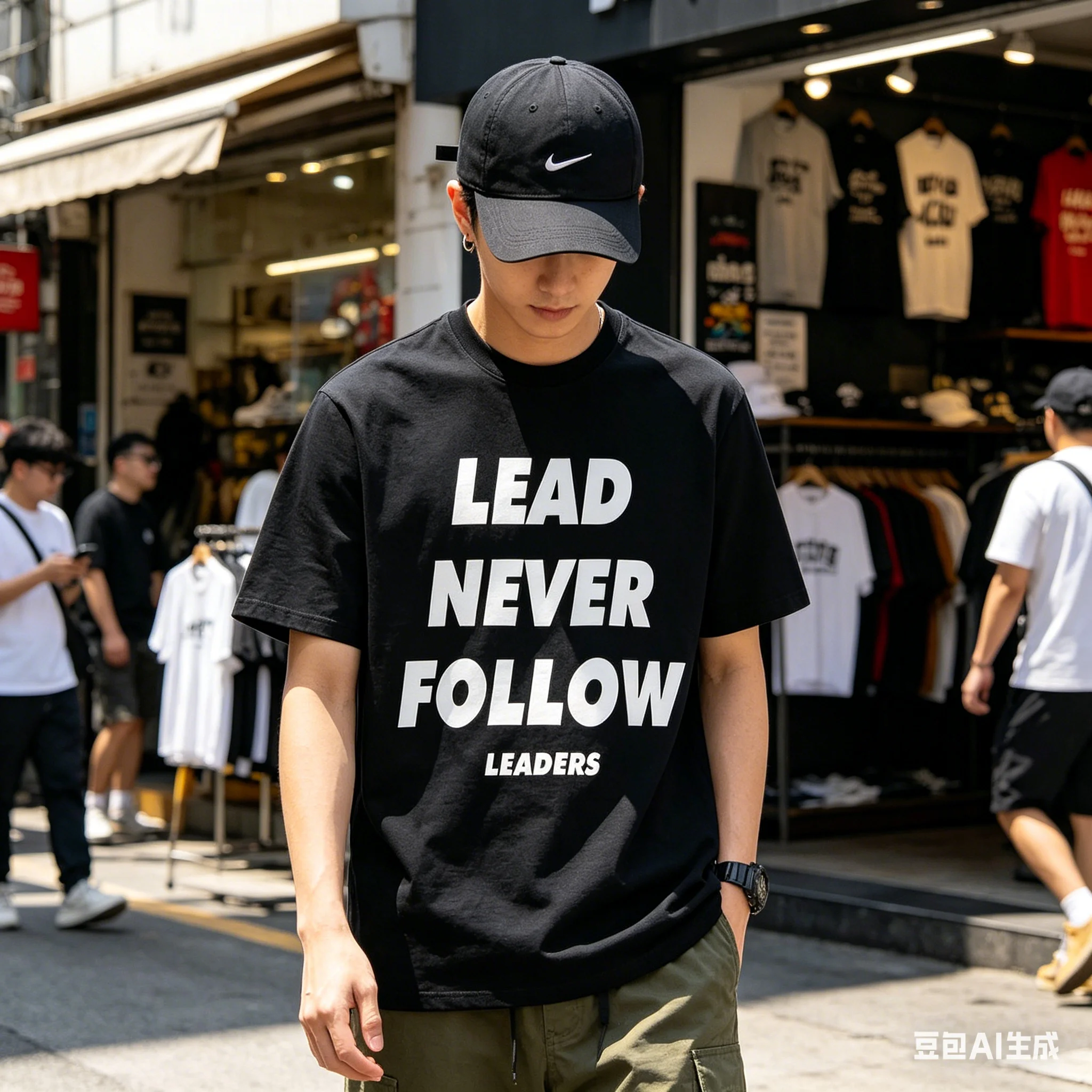 Never Follow Leaders Print T-shirts Graphic T-shirts High Quality Men's and Women's Short Sleeved T-shirts Men's Sportswear Tops