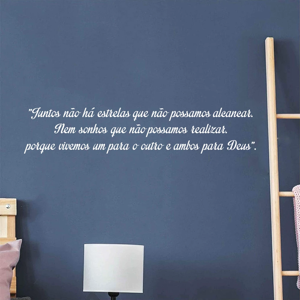 Portuguese Together There Are No Stars Wall Sticker Family Love Quote We Live for One Another and Both for God Wall Decal Vinyl